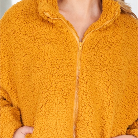 Dark Mustard Zip up Jacket - Picture 3 of 7